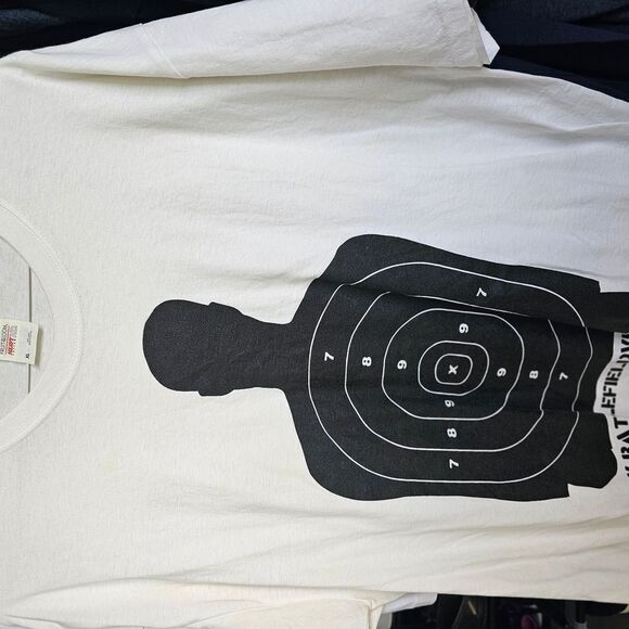 White T-Shirt with Black Target Graphic 176 - Picture 1 of 3